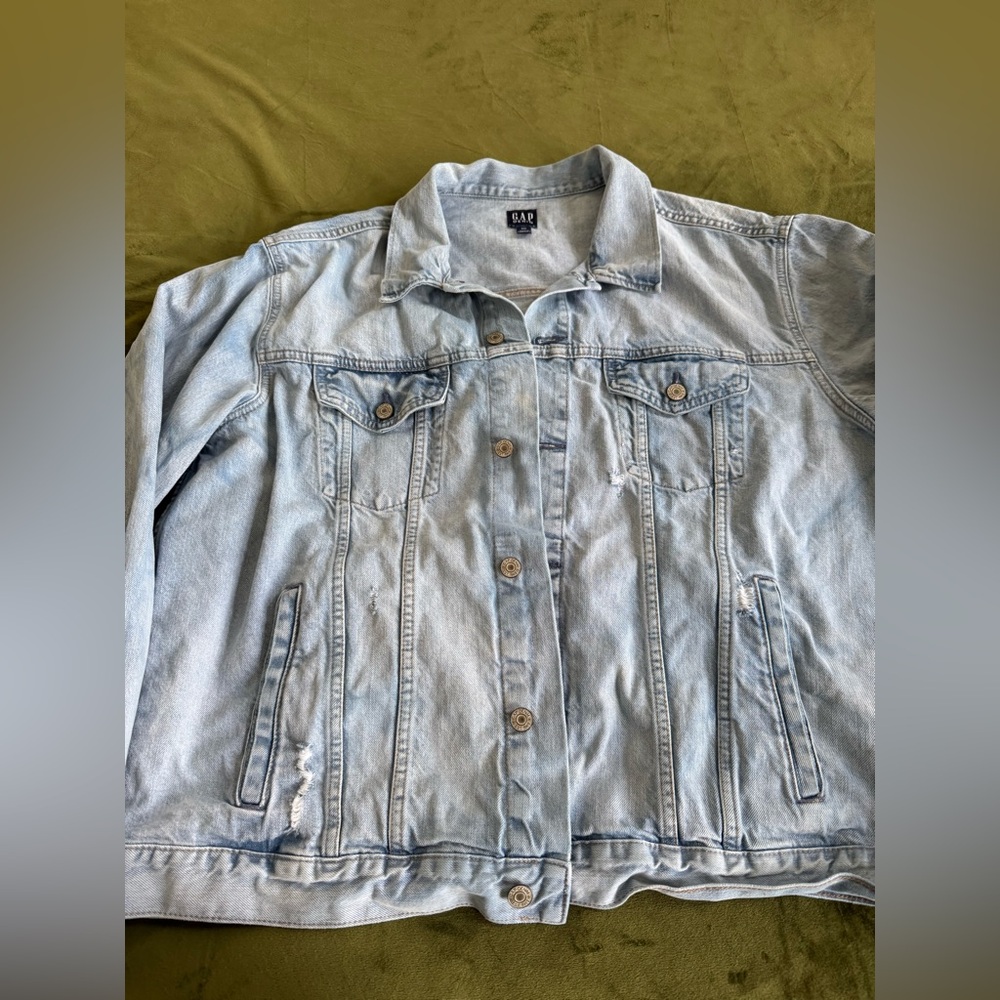 Gap Distressed Denim Shirt - Small